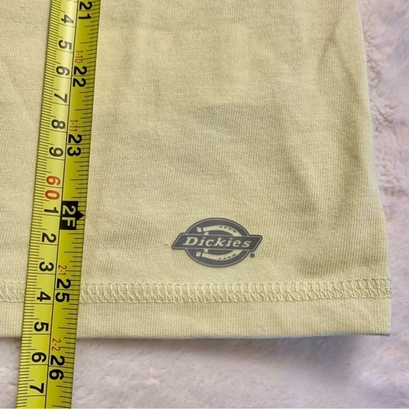 NWT Dickies Tee Small Neon Yellow Lime Performance Workwear Short Sleeves Cute! - Picture 9 of 11